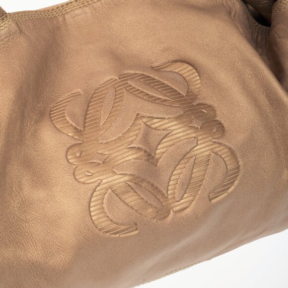 Loewe Nappa Aire Metallic Gold Sheep Skin Anagram Handbag - Picture 9 of 12